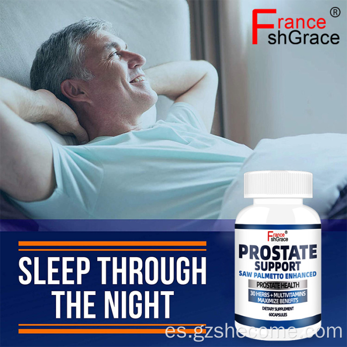 Saw Palmetto Men Cápsulas de salud de próstata Apoya la próstata